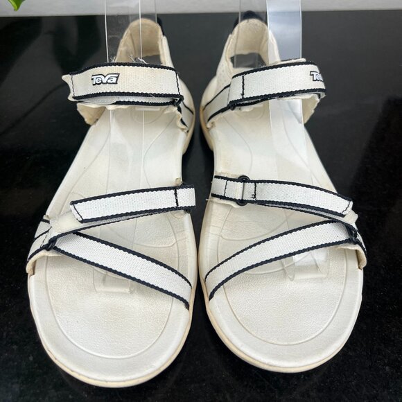 TEVA WOMEN’S VERRA White Black STRAPPY SPORTS SANDALS US 6 - Picture 1 of 9